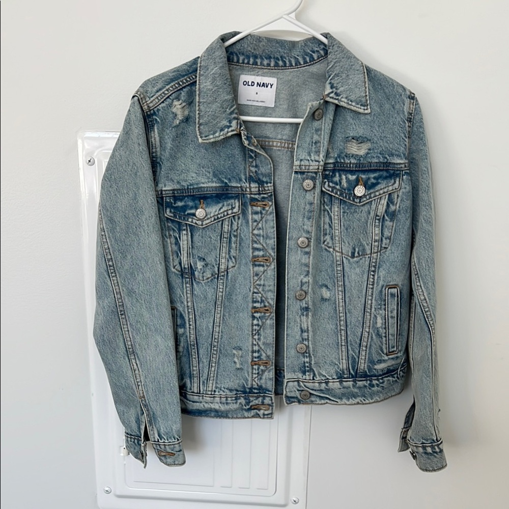 Old Navy Light Blue Distressed Jean Jacket
